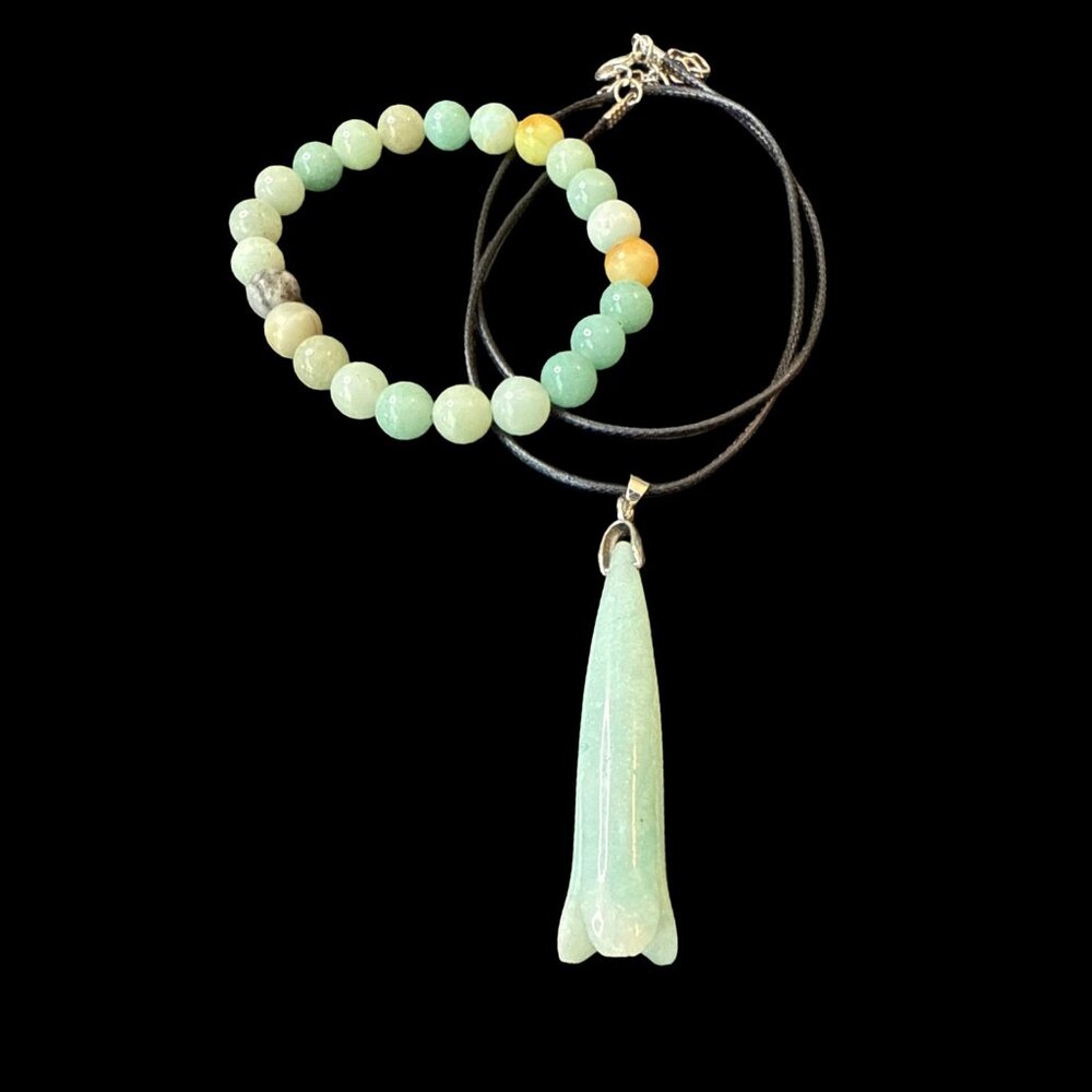 Tulip bud necklace Caribbean calcite gemstone unisex jewelry fashion bracelet